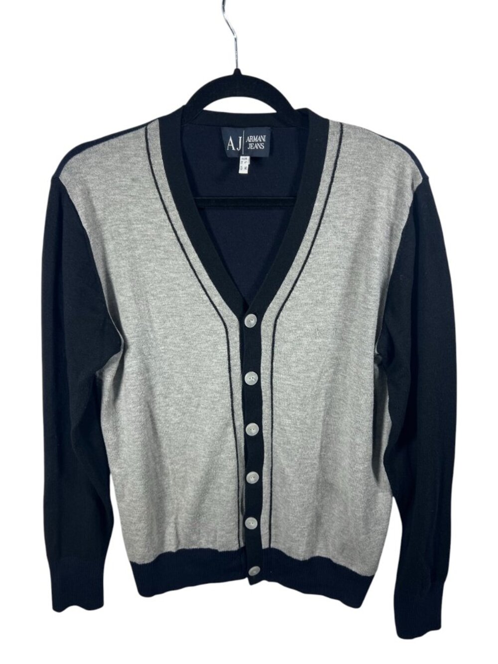 AJ Armani Jeans Sweater Womens Medium Cardigan Long Sleeve Preppy Academia